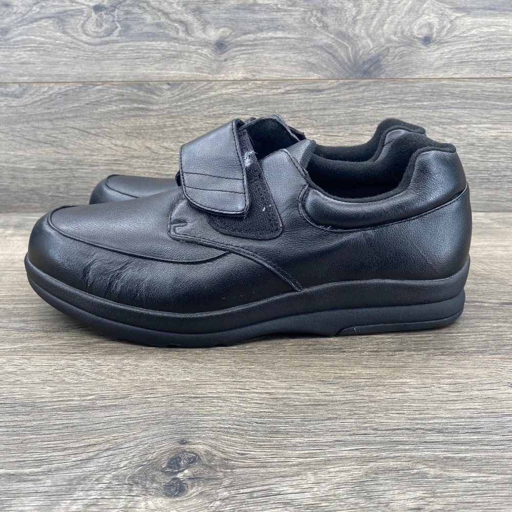 P.W. Minor Leisure Time Double Strap Mens 10.5 Black Leather Walking Shoes 3W